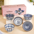 Blue Hue Ceramic Snack Bowl Set Of 5 350ml