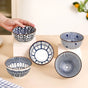 Blue Hue Ceramic Snack Bowl Set Of 5 350ml