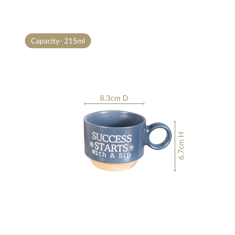 Blue Hue Morning Inspiration Stackable Cup Set Of 4 215ml