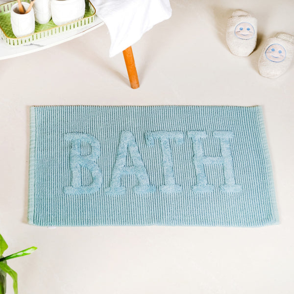 Ivory Blue Absorbent Bathroom Mat Large 32x20 Inch