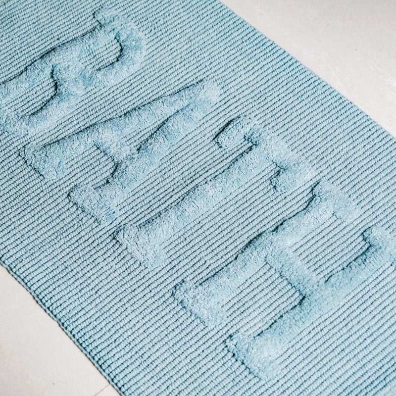 Ivory Blue Absorbent Bathroom Mat 32x20 Inch