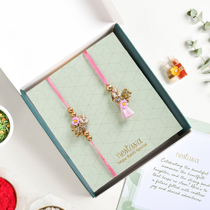 Blush Blossom Rakhi Lumba Set