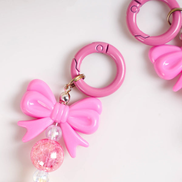 Blush Pink Bow Keychain