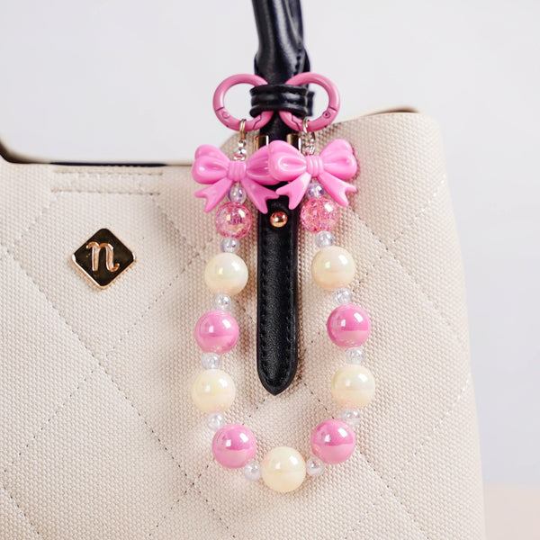 Blush Pink Bow Keychain