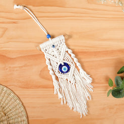 Crochet Macrame Evil Eye Wall Hanging- Crochet Macrame Wall Hanging, Evil Eye Decor, Macrame Evil Eye Hanging, Evil Eye Protection Hanging