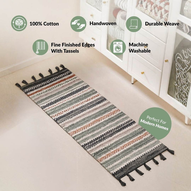 Boho Tassel Cotton Runner Mat 130x50cm