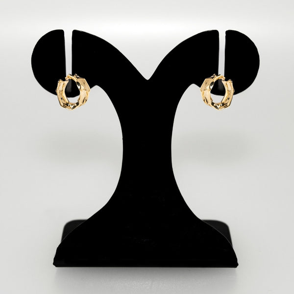 Bold Abstraction Gold Hoop Earrings