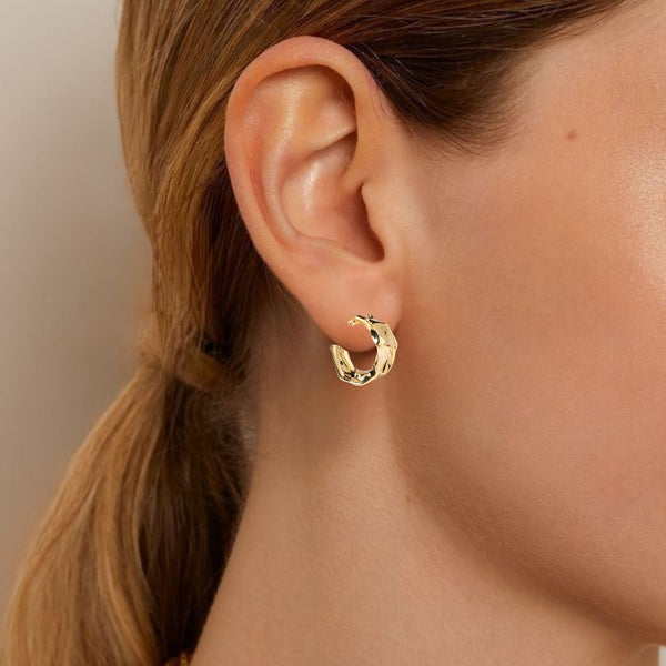 Bold Abstraction Gold Hoop Earrings