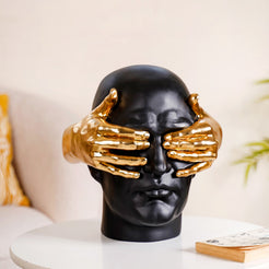 Symbolic Face Showpiece Black And Gold