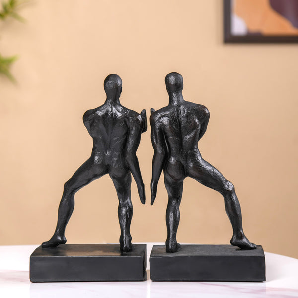 Musclebound Resin Bookend Set Black