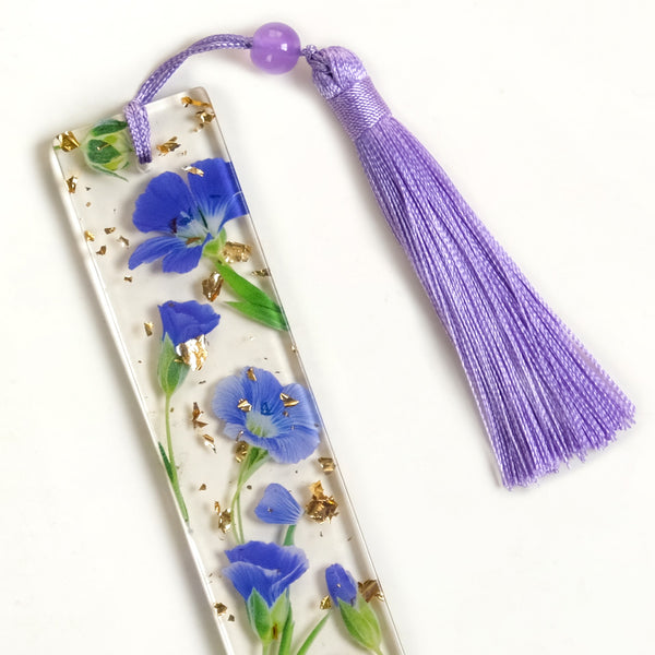 Blue Periwinkle Flower Bookmark