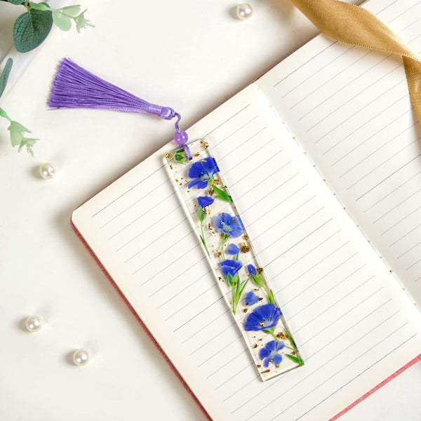 Blue Periwinkle Flower Bookmark