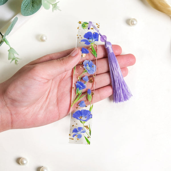 Blue Periwinkle Flower Bookmark