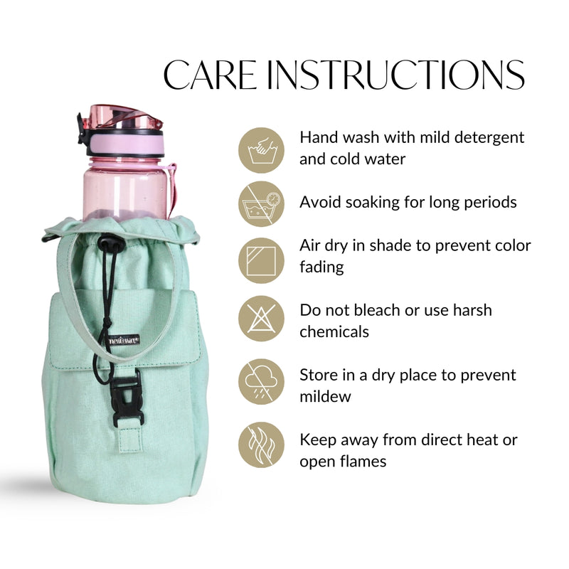 Chic Mint Drawstring Bottle Holder