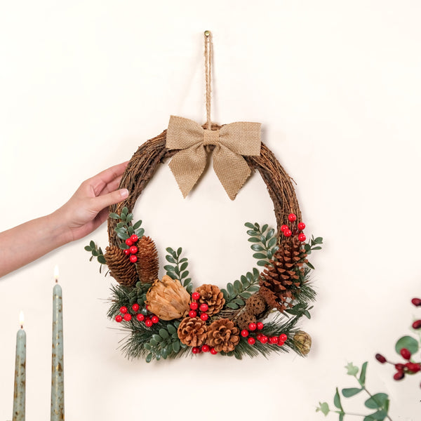 Berry Bow Ecofriendly Decorative Festive Wreath