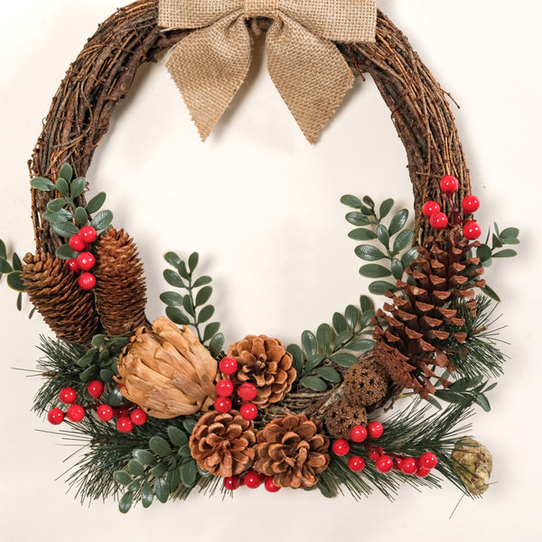 Berry Bow Ecofriendly Decorative Festive Wreath