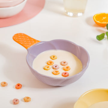 Ice Cream Cone Bowl With Handle Black Current 400 ml - Serving bowls, ceramic serving bowl, snack bowl, icecream bowl, ceramic bowl, bowl with handle