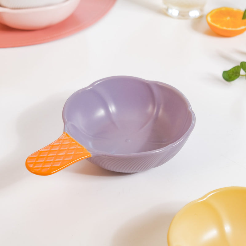 Ice Cream Cone Bowl With Handle Black Current 400 ml - Serving bowls, ceramic serving bowl, snack bowl, icecream bowl, ceramic bowl, bowl with handle