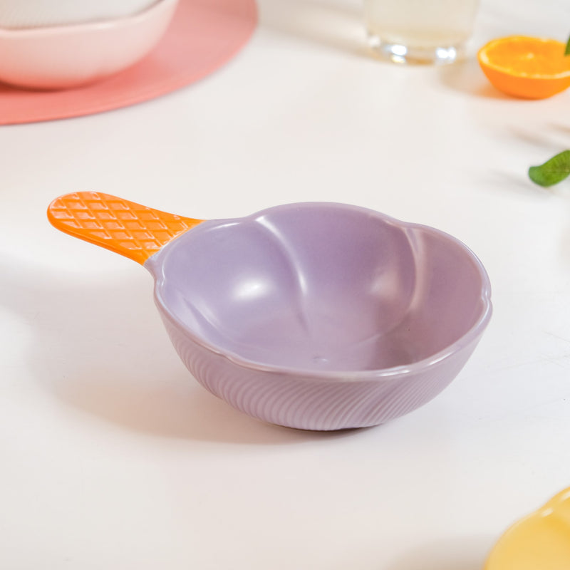 Ice Cream Cone Bowl With Handle Black Current 400 ml - Serving bowls, ceramic serving bowl, snack bowl, icecream bowl, ceramic bowl, bowl with handle