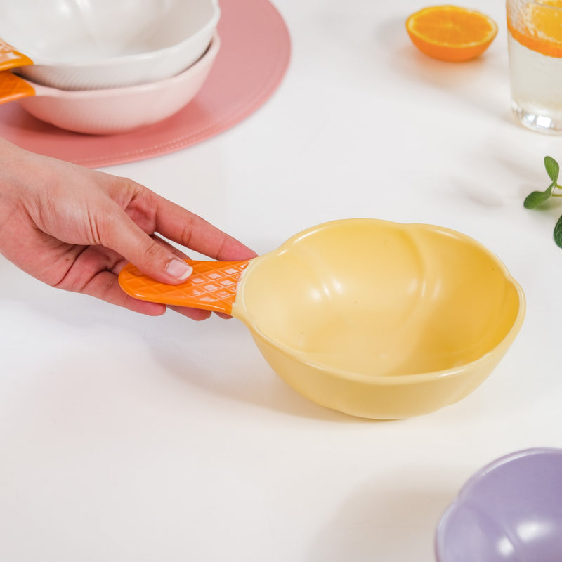 Ice Cream Shape Bowl With Handle 400 ml- ice cream bowl, dessert bowl, snack bowls | Ice cream bowls for table decor