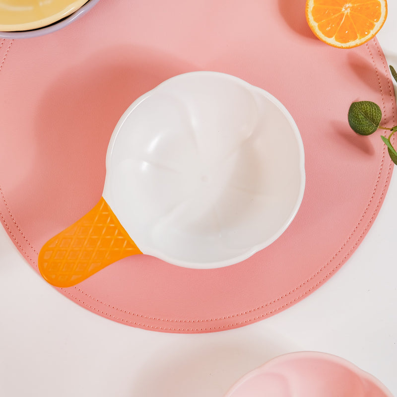 Ice Cream Bowl With Handle Vanilla 400 ml- ice cream bowl, dessert bowl, snack bowls | Ice cream bowls for table decor