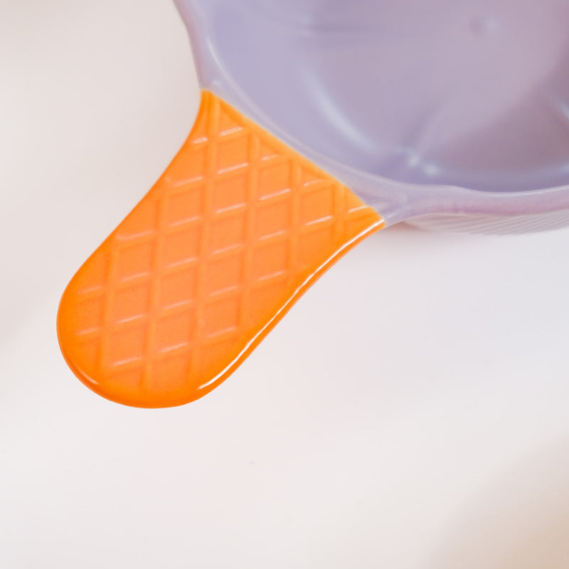 Ice Cream Cone Bowl With Handle Black Current 400 ml - Serving bowls, ceramic serving bowl, snack bowl, icecream bowl, ceramic bowl, bowl with handle