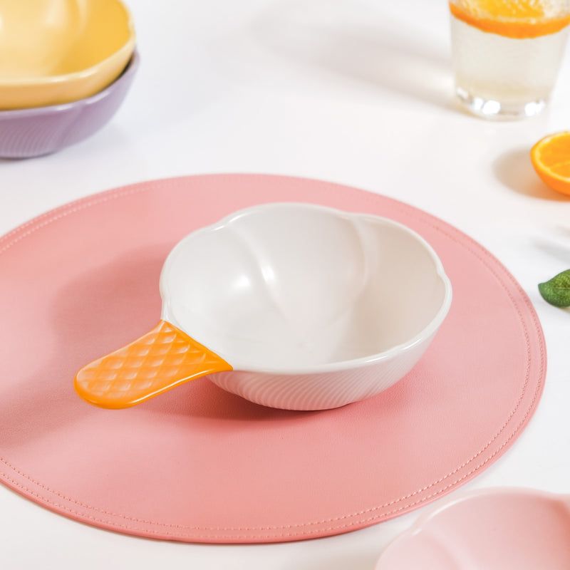 Ice Cream Bowl With Handle Vanilla 400 ml- ice cream bowl, dessert bowl, snack bowls | Ice cream bowls for table decor