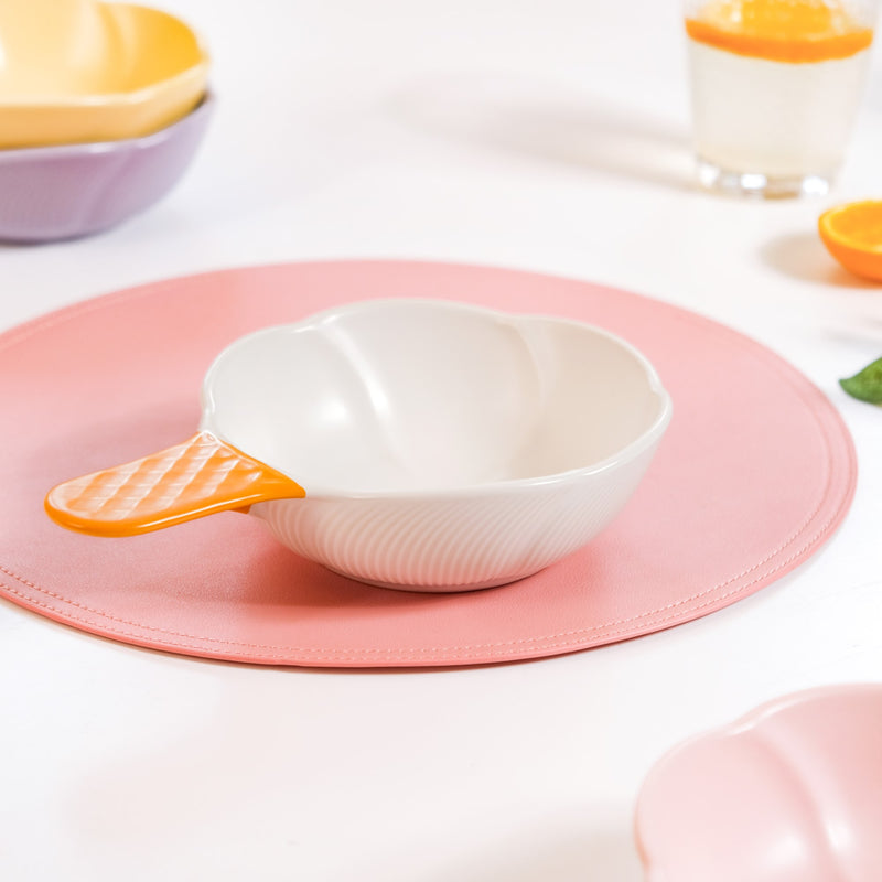 Ice Cream Bowl With Handle Vanilla 400 ml- ice cream bowl, dessert bowl, snack bowls | Ice cream bowls for table decor