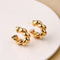 Braided In Gold Chunky Hoop Earrings