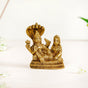 Brass Idol Of Lord Vishnu And Laxmi On Sheshnag 7cm- brass idol, lord vishnu idol, vishnu laxmi, sheshnag, brass statue