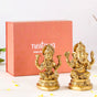 Ganesh Laxmi Pure Brass Statue Set Of 2 11cm