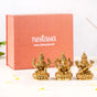 Ganesh Laxmi Saraswati Brass Puja Idol Set Of 3 7cm