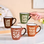 BrewTopia Ceramic Coffee Mug Set Of 4 210ml