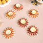 Applique Petal Tea Light Holders With Faux Pearls Set Of 6