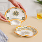 Bright Blossom Ceramic Section Plate Set Of 2