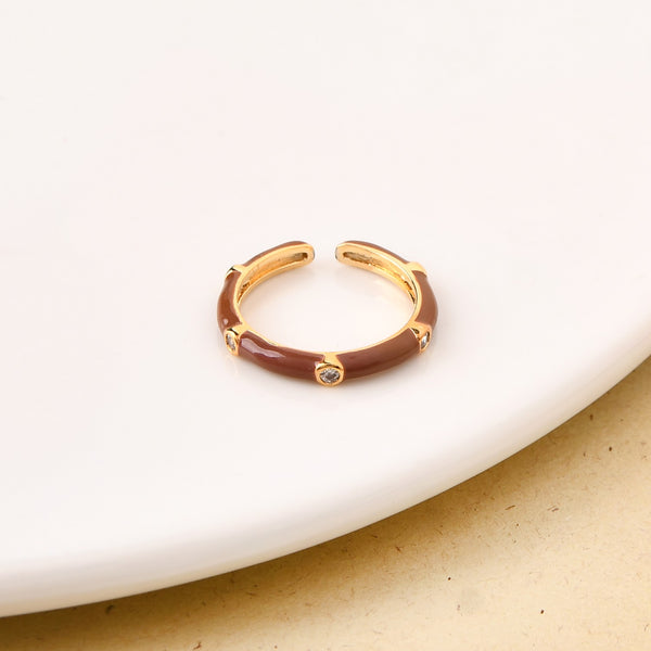 Brown And Gold Statement Stone Ring