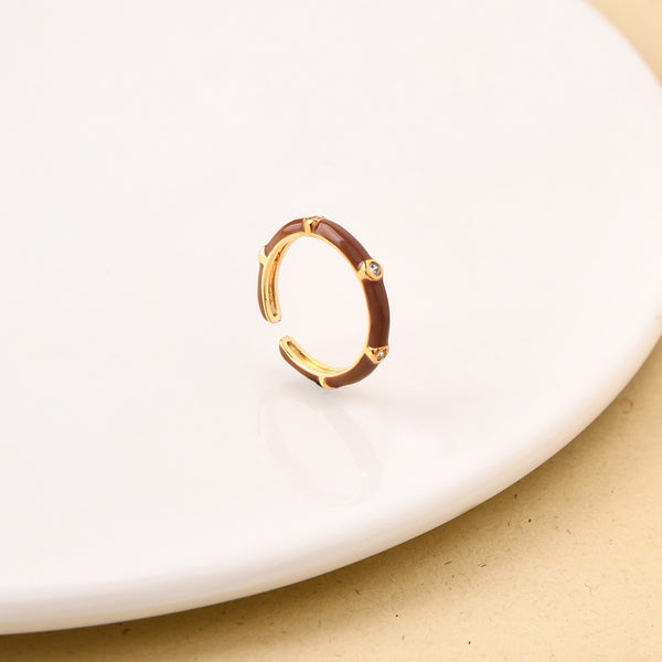 Brown And Gold Statement Stone Ring