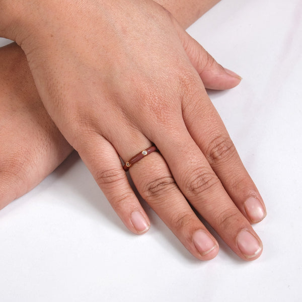 Brown And Gold Statement Stone Ring