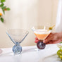 Bubble Base Martini Glass Set Of 2 220ml Blue