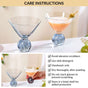 Bubble Base Martini Glass Set Of 2 220ml Blue