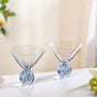 Bubble Base Martini Glass Set Of 2 220ml Blue
