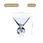 Bubble Base Martini Glass Set Of 2 220ml Blue