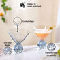 Bubble Base Martini Glass Set Of 2 220ml Blue