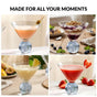 Bubble Base Martini Glass Set Of 2 220ml Blue