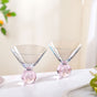 Bubble Base Martini Glass Set Of 2 220ml Pink