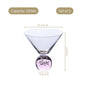 Bubble Base Martini Glass Set Of 2 220ml Pink