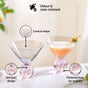 Bubble Base Martini Glass Set Of 2 220ml Pink