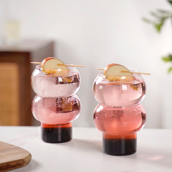 Viral Bubble Glass Tumbler Set Of 2 550ml