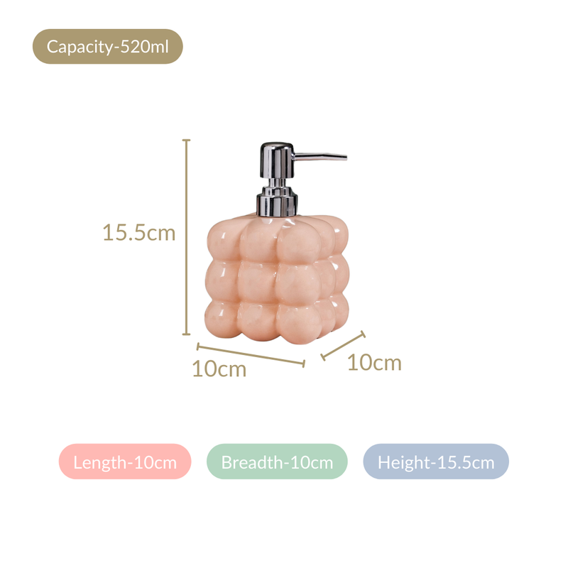 Bubble Design Soap Dispenser Beige 520ml
