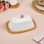 Rectangular Wooden Butter Dish With Ceramic Lid